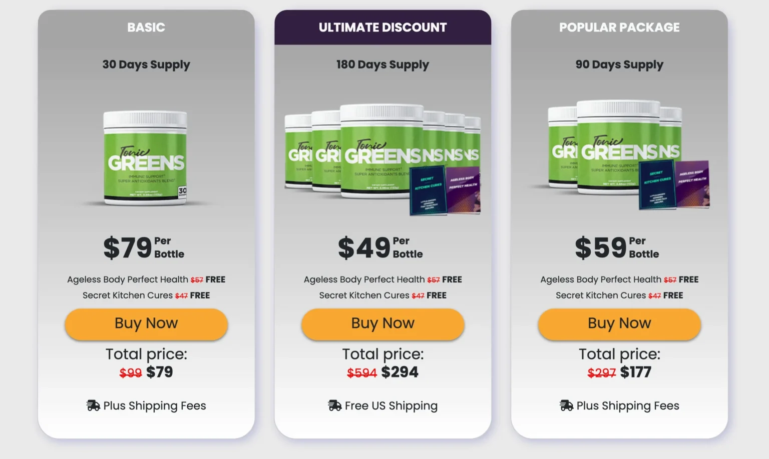 Tonic Greens price